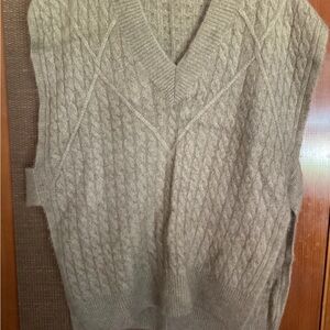 Men's Cable Knit Sweater Vest - Gobi Cashmere L NWT